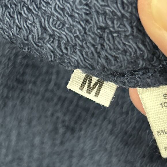 Ulla Johnson Alair Crewneck Washed Fleece Sculpted Sleeve Navy Medium **HOLE* - Picture 10 of 15